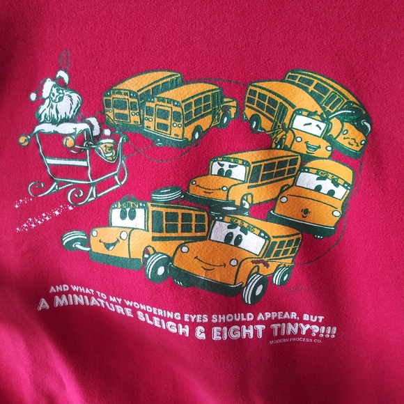 Vtg Lee red graphic christmas crew sweatshirt XL - Picture 2 of 5